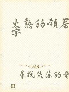 火热的领居中文字