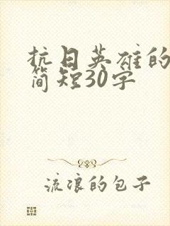 抗日英雄的故事简短30字