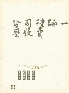 公司律师一般怎么收费封面