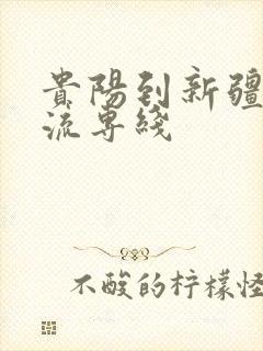 贵阳到新疆的物流专线