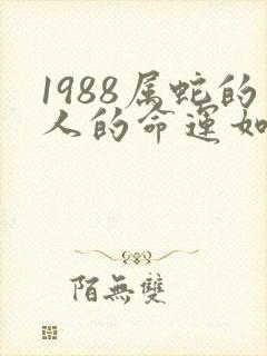 1988属蛇的人的命运如何