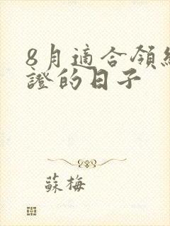 8月适合领结婚证的日子封面
