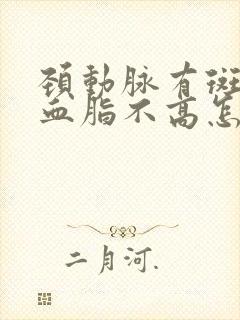 颈动脉有斑块但血脂不高怎么办封面