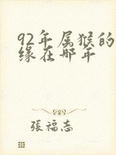 92年属猴的姻缘在哪年