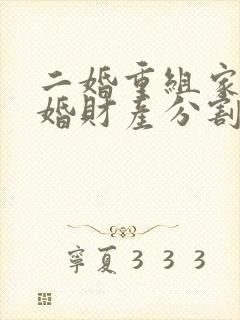 二婚重组家庭离婚财产分割