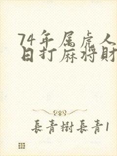 74年属虎人今日打麻将财运如何