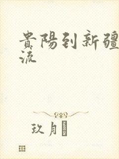 贵阳到新疆的物流