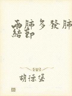 两肺多发肺上小结节封面