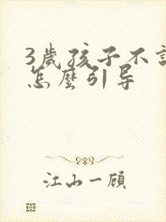 3岁孩子不说话怎么引导