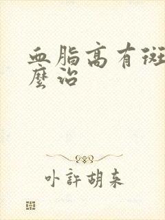 血脂高有斑块怎么治