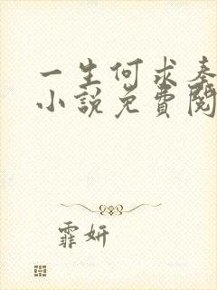 一生何求秦菲雪小说免费阅读封面