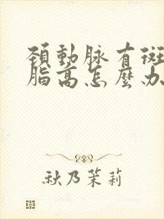 颈动脉有斑块血脂高怎么办