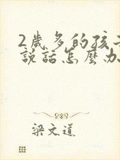 2岁多的孩子不说话怎么办封面