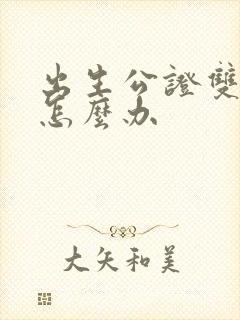 出生公证双认证怎么办