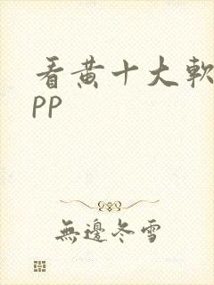 看黄十大软件app封面