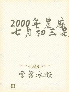 2000年农历七月初三是什么命