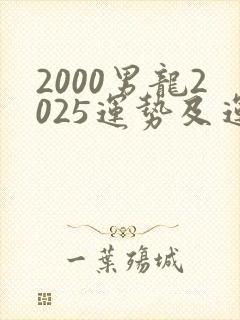 2000男龙2025运势及运程