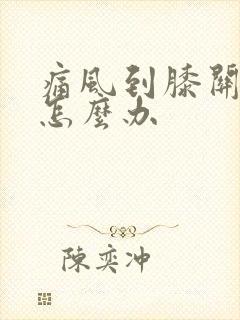 痛风到膝关节痛怎么办