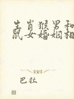 生肖猴男和生肖鼠女婚姻相配吗