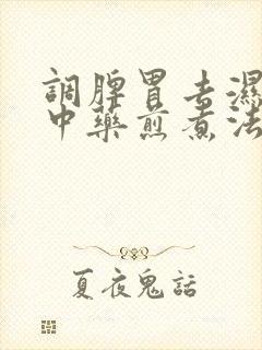 调脾胃去湿气的中药煎煮法封面