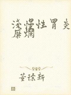 浅慢性胃炎 伴糜烂