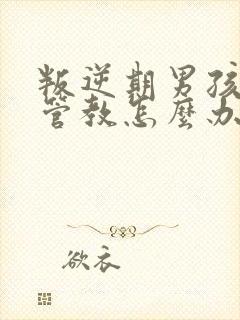 叛逆期男孩不受管教怎么办