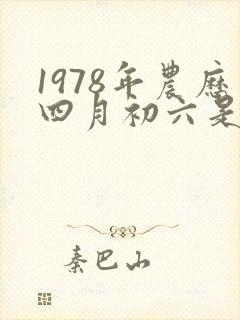 1978年农历四月初六是什么命