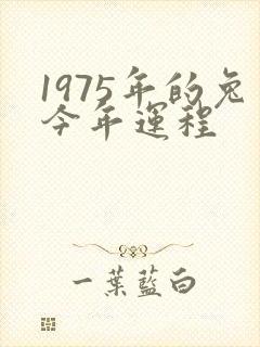 1975年的兔今年运程