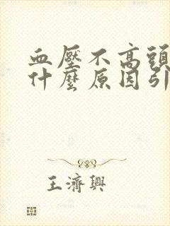 血压不高头晕是什么原因引起的