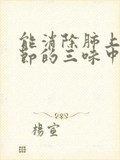 能消除肺上有结节的三味中药