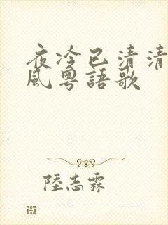 夜冷已清清随随风粤语歌