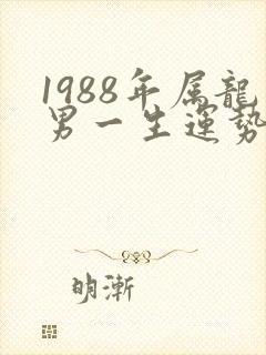 1988年属龙男一生运势