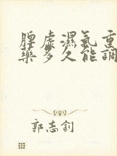 脾虚湿气重喝中药多久能调理好封面