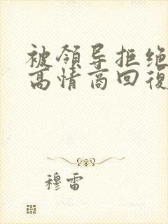 被领导拒绝后的高情商回复