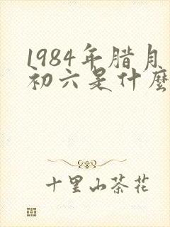 1984年腊月初六是什么命