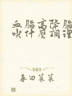 血脂高降脂推荐吃什么调理对身体好