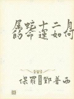 属蛇十二月出生的命运如何