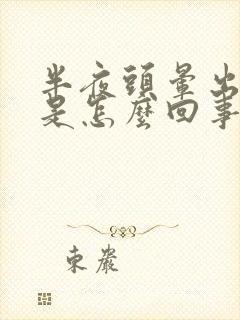 半夜头晕出虚汗是怎么回事