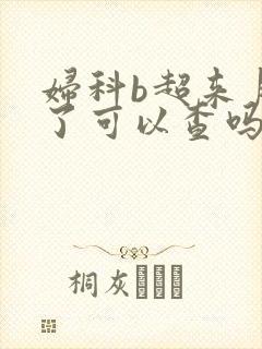 妇科b超来月经了可以查吗封面