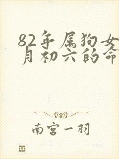 82年属狗女六月初六的命运
