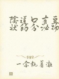 阴道口有豆腐渣状的分泌物