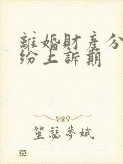 离婚财产分割纠纷上诉期