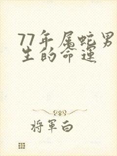 77年属蛇男一生的命运封面