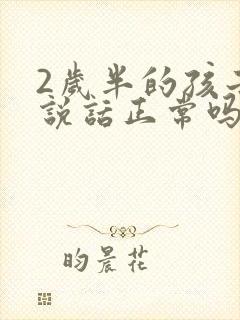 2岁半的孩子不说话正常吗