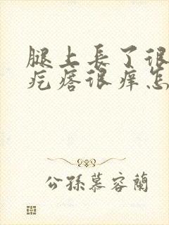 腿上长了很多红疙瘩很痒怎么回事封面