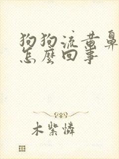 狗狗流黄鼻涕是怎么回事