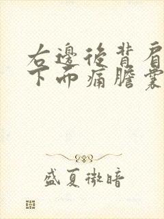 右边后背肩胛骨下面痛胆囊