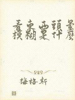 看东西头晕眼睛模糊是什么原因