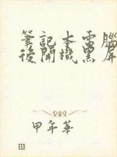 笔记本电脑关机后开机黑屏怎么办