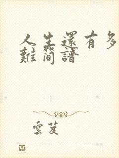 人生还有多少苦难简谱封面